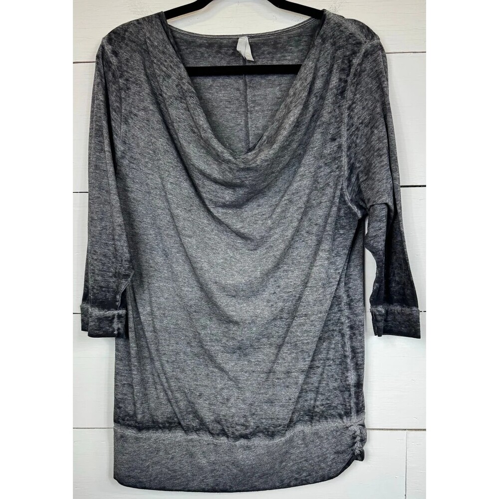 Vanity 3/4 Sleeve Gray Blouse Women's Size 2XL
